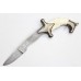 Horse Head Camel Bone Chip Handle Knife Blade Dagger Damascus Sakela Steel A717
